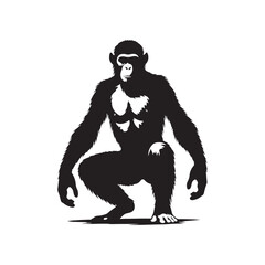 Artistic ape silhouette for versatile design - ape illustration - minimalist ape vector

