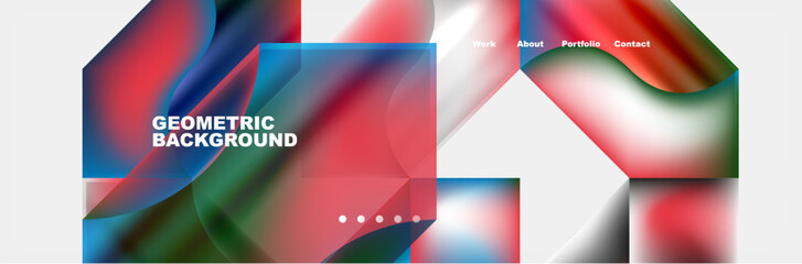 Colorful gradients with abstract geometric shapes. Vector Illustration For Wallpaper, Banner, Background, Card, Book Illustration, landing page