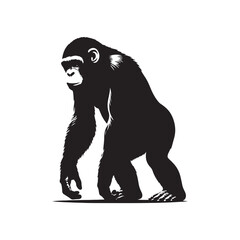 Artistic ape silhouette for all types of designs - ape illustration - minimalist ape vector
