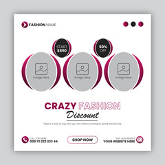 Bold fashion sale social media post design template