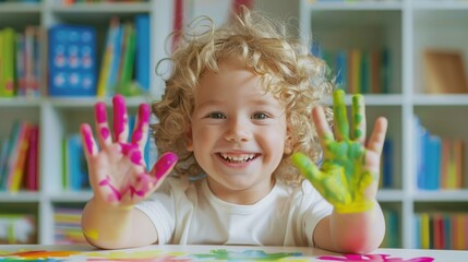 The Smiling Painted Hands Child