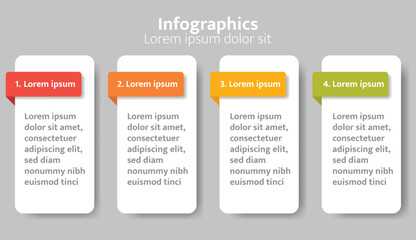 4 Step Business Infographic Vector Template in Simple and Beautiful Presentation.