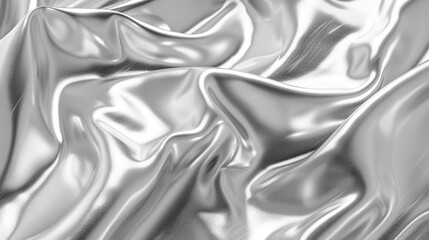 Obraz premium Abstract silver fabric background. Smooth, flowing, elegant satin texture. Luxurious, silky, and shimmering.