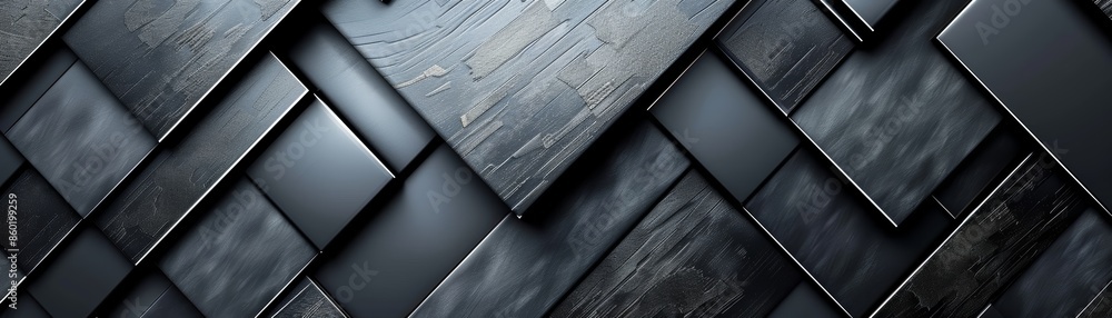 Poster abstract background of overlapping dark gray tiles.