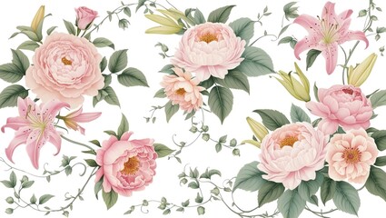 Elegant floral pattern illustration art.