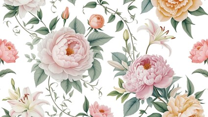 Elegant floral pattern illustration art.