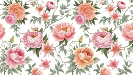 Elegant floral pattern illustration art.