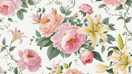 Elegant floral pattern illustration art.