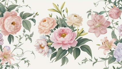 Elegant floral pattern illustration art.