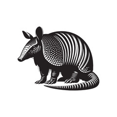 Detailed Armadillo silhouette for art and design - Armadillo black vector
