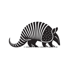 Minimalistic Armadillo silhouette for various uses - Armadillo illustration - detailed Armadillo vector
