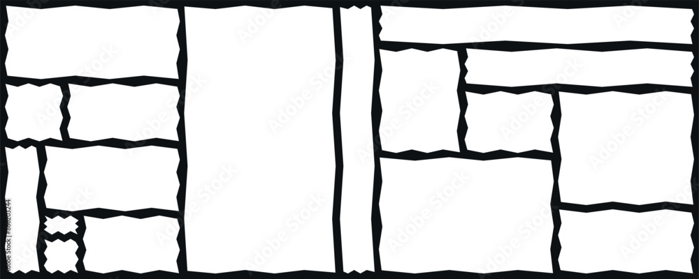 Poster set of rectangles. hand drawn shapes collection. shapes with scribble shading texture. chalk drawn e