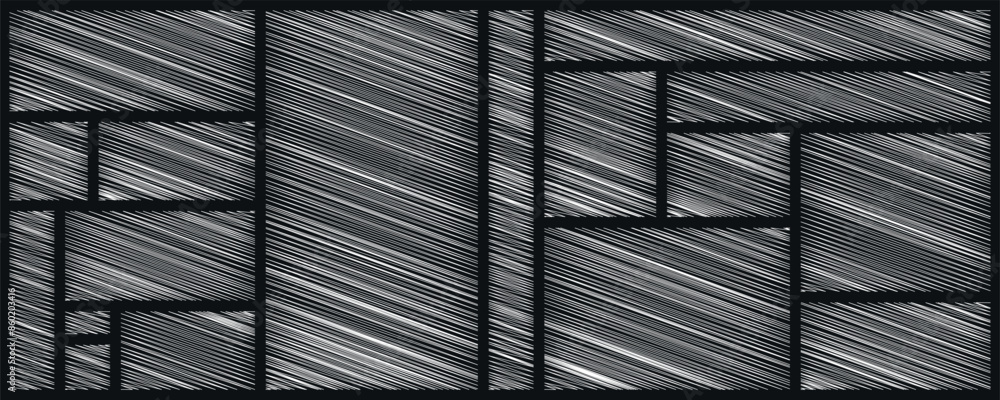 Poster set of rectangles. hand drawn shapes collection. shapes with scribble shading texture. chalk drawn e