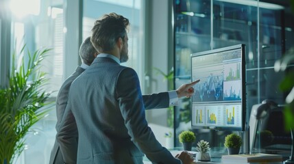 The professionals analyzing data