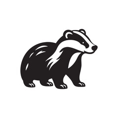 Versatile badger silhouette for art and design - badger black vector
