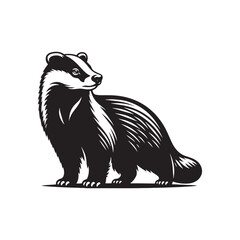 Simplified badger silhouette for all purposes - badger illustration - minimalist badger vector

