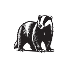 Modern badger silhouette for versatile projects - badger illustration - minimalist badger vector
