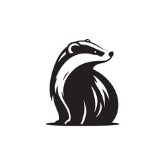 Creative badger silhouette for different designs - badger black vector
