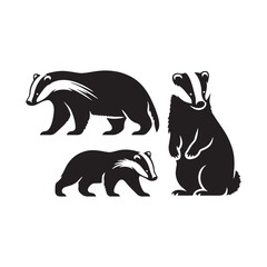 Versatile badger silhouette for digital use - badger black vector

