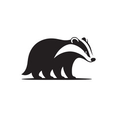 Badger silhouette for various creative ideas - badger illustration - minimalist badger vector
