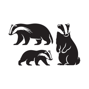 Versatile badger silhouette for digital use - badger black vector
