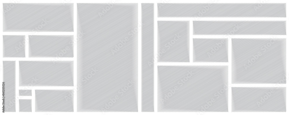 Poster set of rectangles. hand drawn shapes collection. shapes with scribble shading texture. chalk drawn e