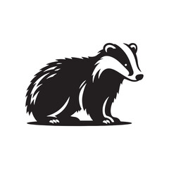 Artistic badger silhouette for creative projects - badger illustration - minimalist badger vector

