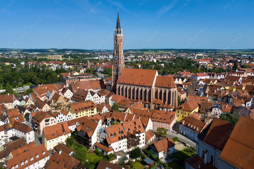 Poster The St Martin Church in Landshut Old town, Germany