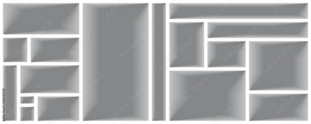 Poster set of rectangles. hand drawn shapes collection. shapes with scribble shading texture. chalk drawn e