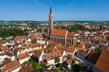Fototapeta premium The St Martin Church in Landshut Old town, Germany