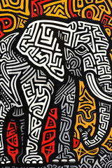 abstract graphic of an elefant