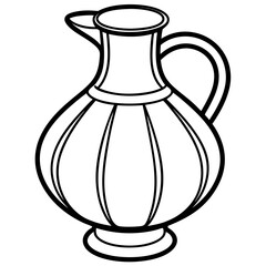 A jug line art logo icon vector illustration.