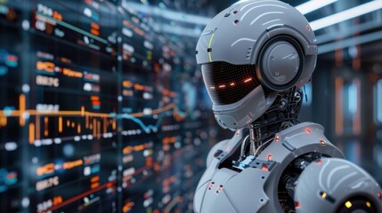 Fototapeta premium AI algorithms predict market trends, optimizing financial trading strategies.