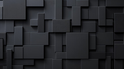 "Modern Geometric Black Blocks Wallpaper: A Sophisticated and Stylish Background Featuring Interlocking Rectangles and Squares for a Sleek and Contemporary Look"