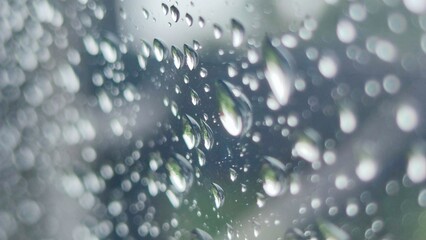 Water drop on window glass