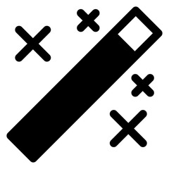 Obraz premium wand glyph icon vector illustration isolated on white background