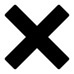 Fototapeta premium x mark glyph icon vector illustration isolated on white background