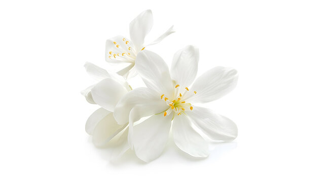 Fototapeta jasmine white flower isolated on white background : Generative AI