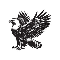 Elegant bald eagle silhouette for artistic projects - bald eagle black vector

