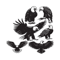 Majestic bald eagle silhouette for creative purposes - bald eagle illustration - minimallest bald eagle vector
