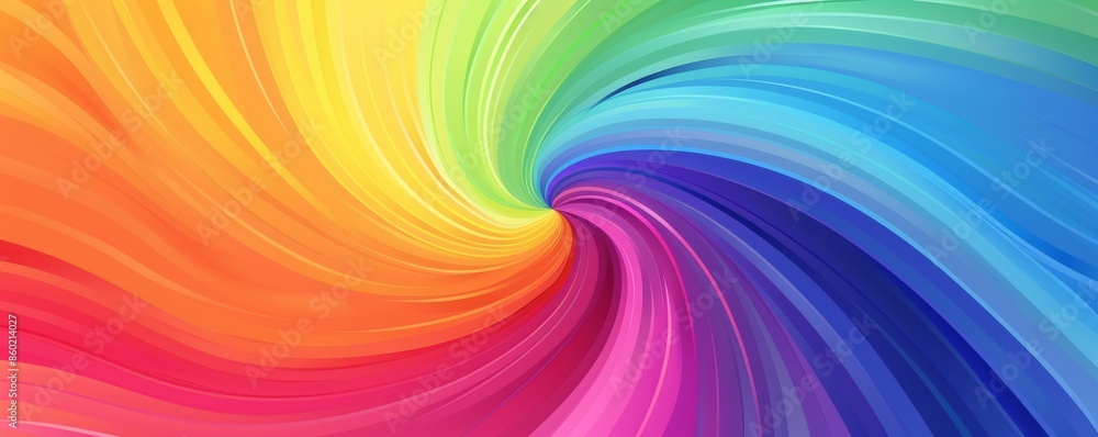 Poster vibrant rainbow swirl background with colorful gradient abstract pattern