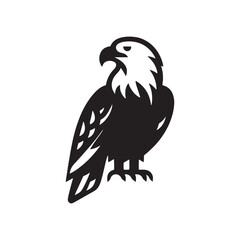 Creative bald eagle silhouette for any project - bald eagle illustration - minimallest bald eagle vector
