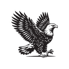 Captivating bald eagle silhouette for art and design - bald eagle illustration - minimallest bald eagle vector
