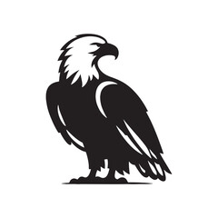 Clean bald eagle silhouette for versatile projects - bald eagle black vector
