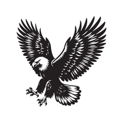 Contemporary bald eagle silhouette for versatile projects - bald eagle illustration - minimallest bald eagle vector
