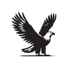 Simplistic bald eagle silhouette for versatile art - bald eagle illustration - minimallest bald eagle vector
