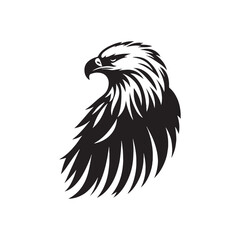 Majestic bald eagle silhouette for modern designs - bald eagle black vector

