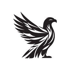Detailed bald eagle silhouette for diverse art projects - bald eagle black vector
