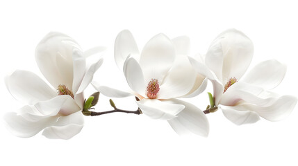 Obraz premium magnolia flowers isolated on white : Generative AI