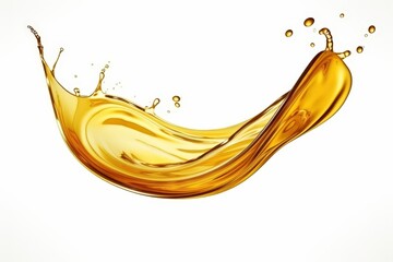 Golden Liquid Splash on White Background